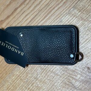 Bandolier Black Leather Slim iPhone 12 Phone Case